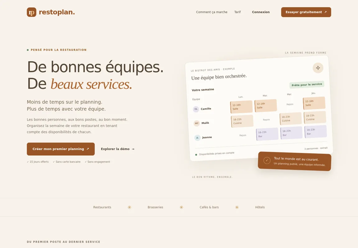 Capture du site — RestoPlan